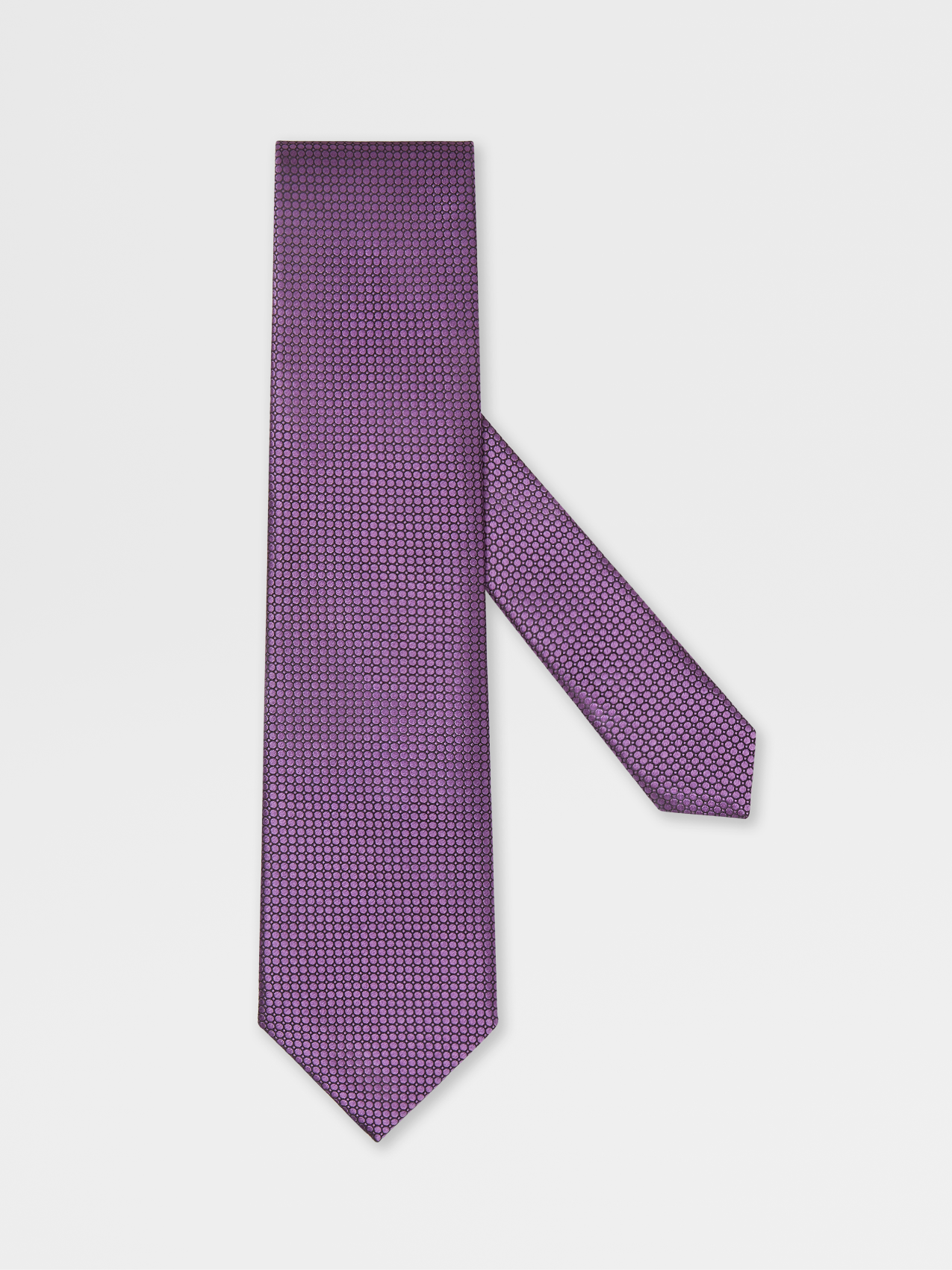 紫色彩绘桑蚕丝领带